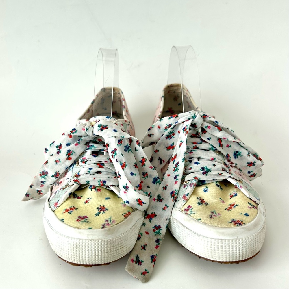 Superga 2750 Flower Sneakers Mixed Pastel Flower Print Canvas Lace-Up Trainer 8 - Picture 6 of 12